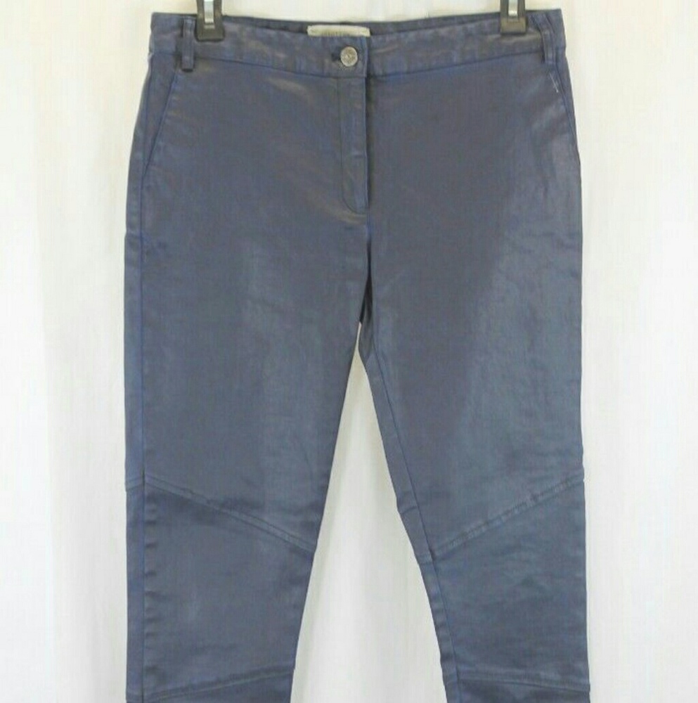 NICOLE MILLER BLUE COATED SKINNY LEG JEANS 6